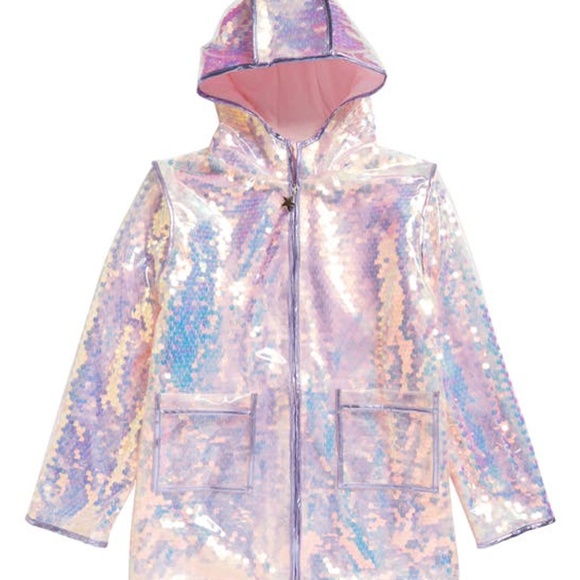 LOLA AND THE BOYS FOGGY RAIN JACKET - SIZE 12